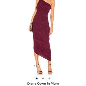Norma Kamali One-Shoulder Burgundy Plum Dress Size L like new